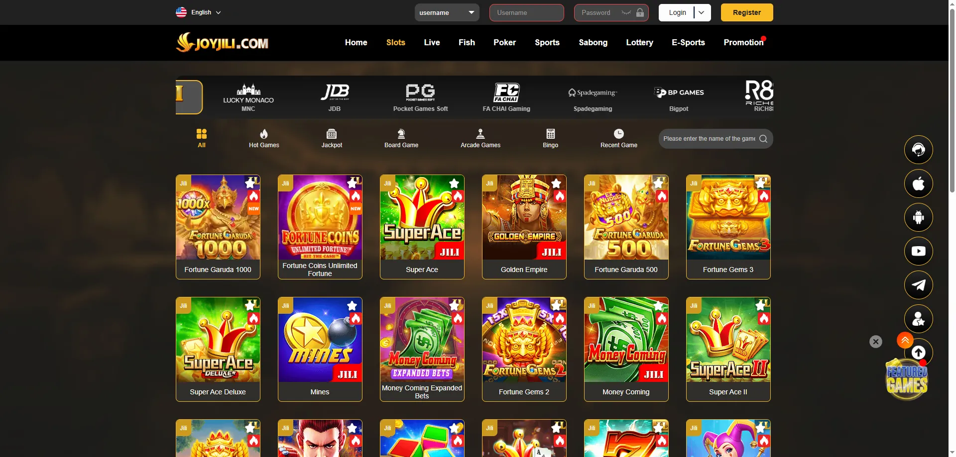 Most popular Joyjili slot games by play count in 2026